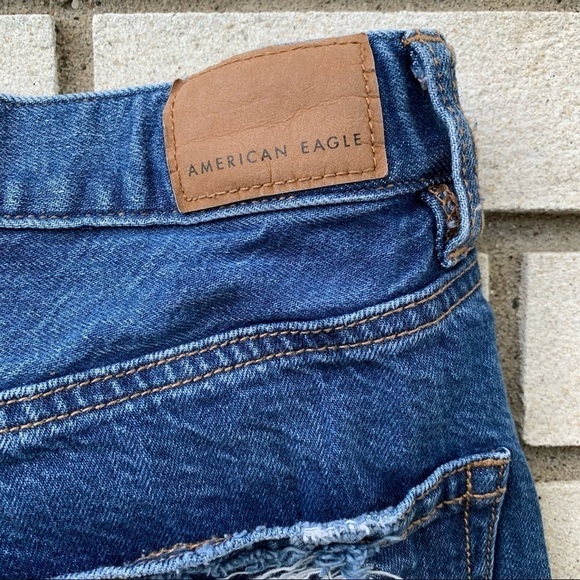 American Eagle 90s Boyfriend Distressed Ripped Destroyed Jeans Blue 00 Short - Picture 11 of 16